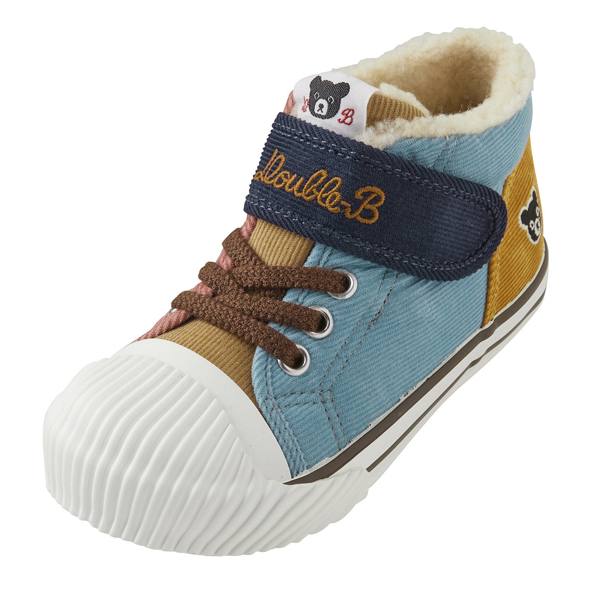 DOUBLE_B Corduroy-Meets-Texture Sneakers for Kids