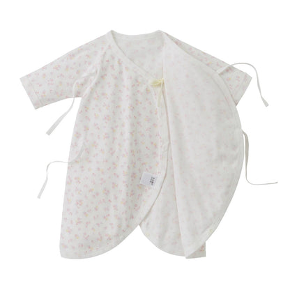 Kimono-Style Hadagi Bodysuit - Pink Bouquet - MIKI HOUSE USA