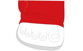 Illustration showing space around the toes inside a MIKI HOUSE shoe
