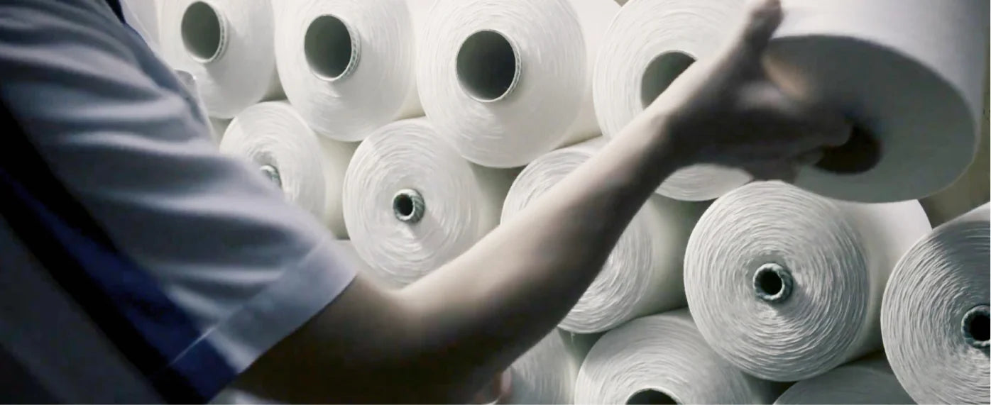 Yarn is prepared for making MIKI HOUSE baby underwear
